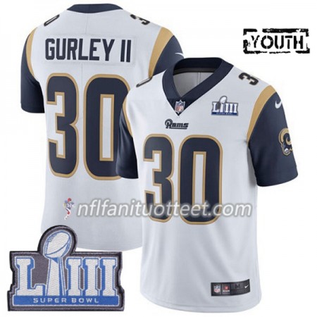 Lasten Los Angeles Rams NFL Pelipaita Todd Gurley II 30 Nike Valkoinen 2019 Super Bowl LIII